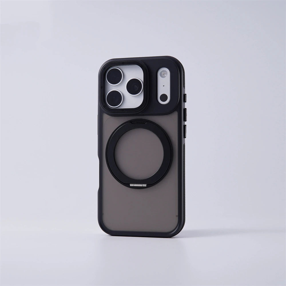 Shockproof MagSafe Case with 360° Rotating Ring Stand for iPhone 18 Series