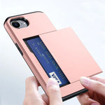 Luxury Armor Slide Card Slot Wallet Case for iPhone 16e