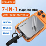 CABLETIME 7-in-1 USB-C Hub With Magnetic NVMe SSD