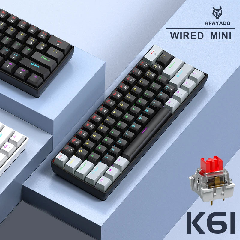 APAYADO K61 60% Compact Wired Mechanical Keyboard