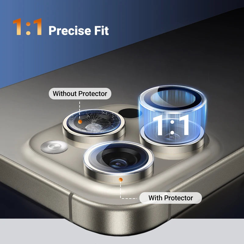Full Cover Tempered Glass Screen Protector with Camera Lens Protector for iPhone 16 Series
