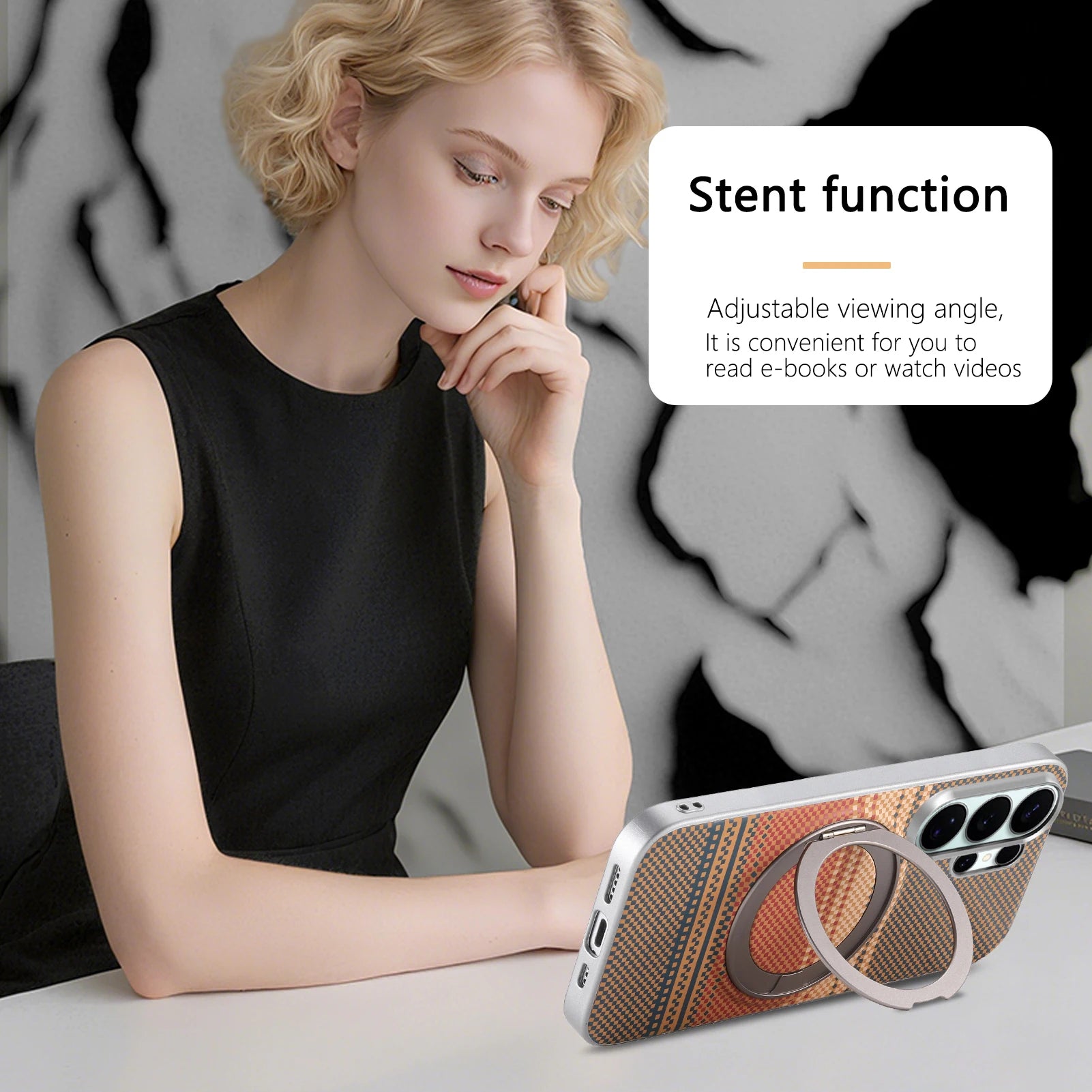 Shockproof Magnetic Gradient Case with 360° Rotating Stand for Samsung Galaxy S26 Series
