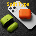Lychee Pattern Cowhide Case with Secure Buckle for AirPods 4