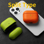 Lychee Pattern Cowhide Case with Secure Buckle for AirPods Pro 3