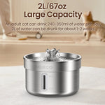 ROJECO Stainless Steel Double-Filtration Pet Water Fountain
