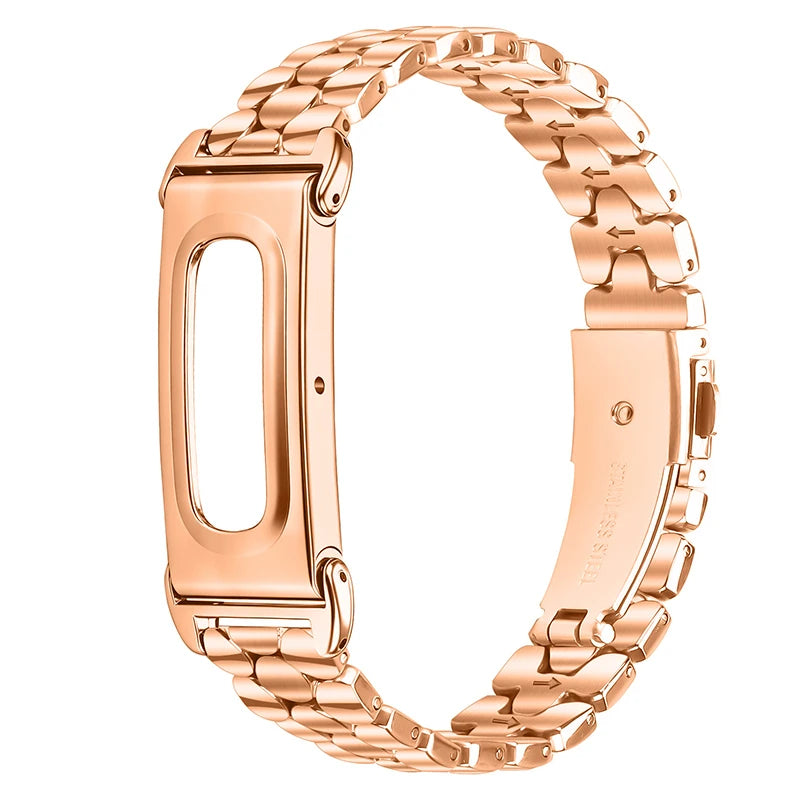 Stainless Steel Adjustable Bracelet with Fold-Over Safety Clasp for Google Fitbit Air