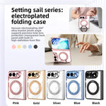 Electroplated MagSafe Case with 360° Rotating Ring Stand for iPhone Duo