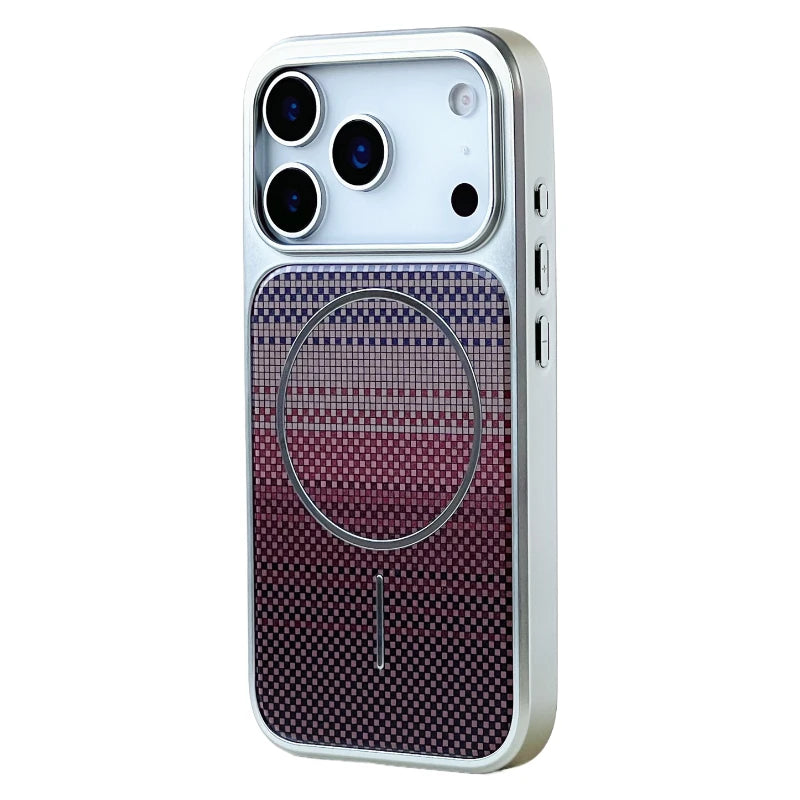 Frosted Carbon Fiber Texture Armor Case with MagSafe for iPhone 17 Series