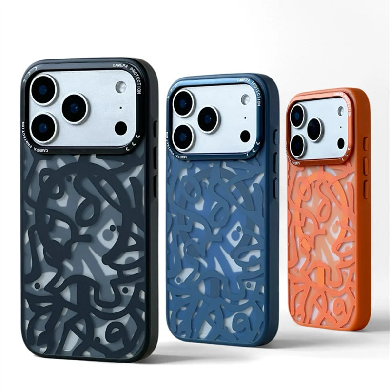 Frosted Graffiti MagSafe Case with Alloy Lens Cover for iPhone 17 Series