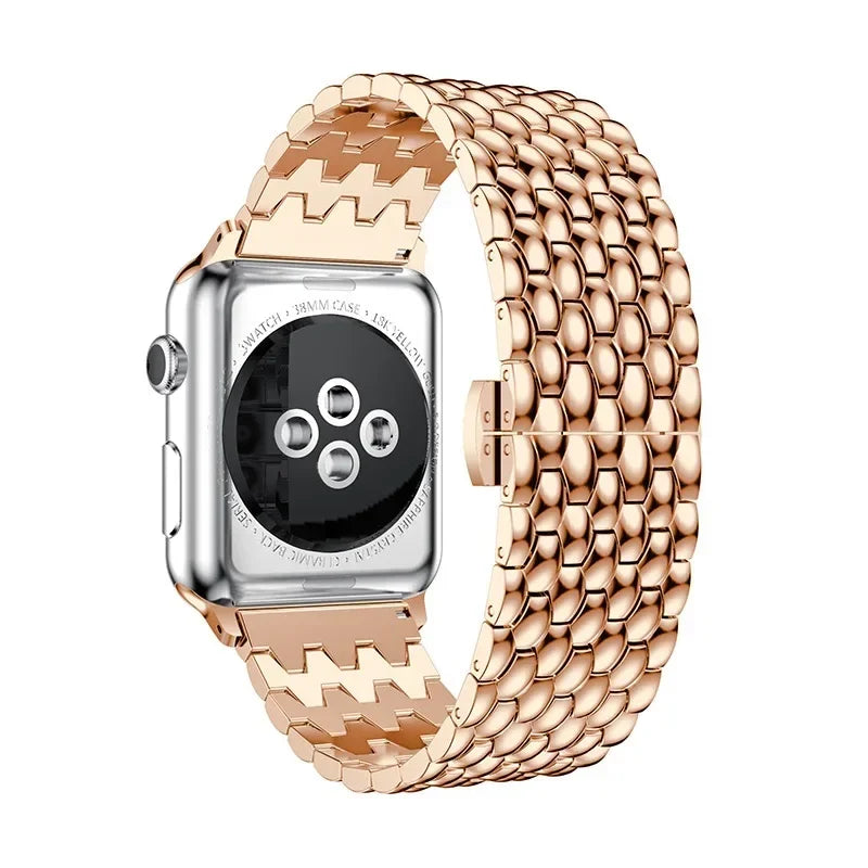 Dragon Pattern Stainless Steel Metal Strap for Apple Watch