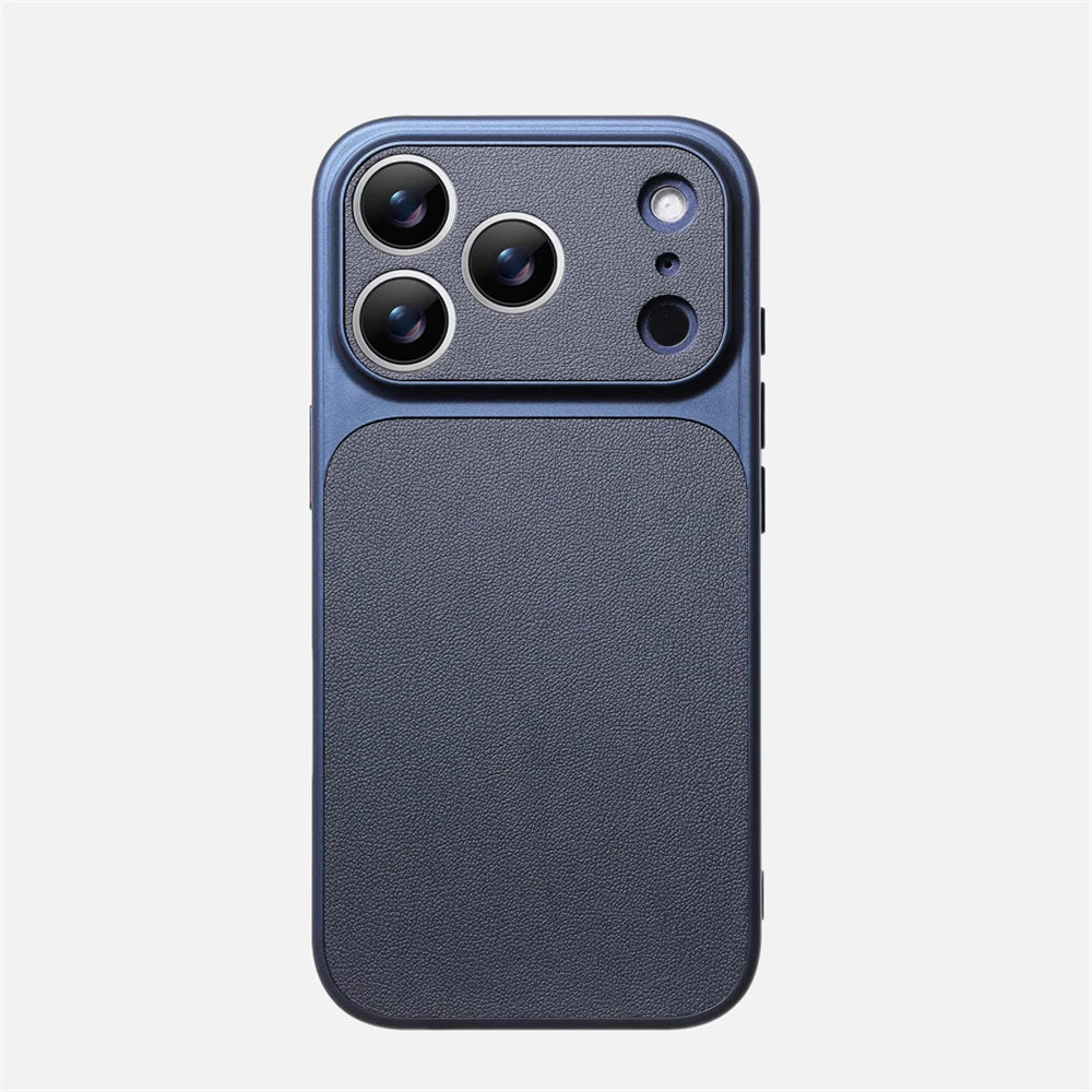 Shockproof Leather Bumper Case with Full Camera Lens Protection for iPhone 17 Series