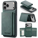 iPhone 17 Series MagSafe Leather Case with 5-Card Holder Stand