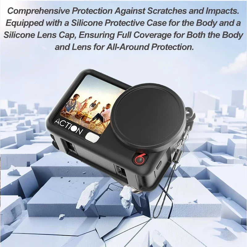 Soft Silicone Protective Case & Lens Cap for DJI Osmo Action 6