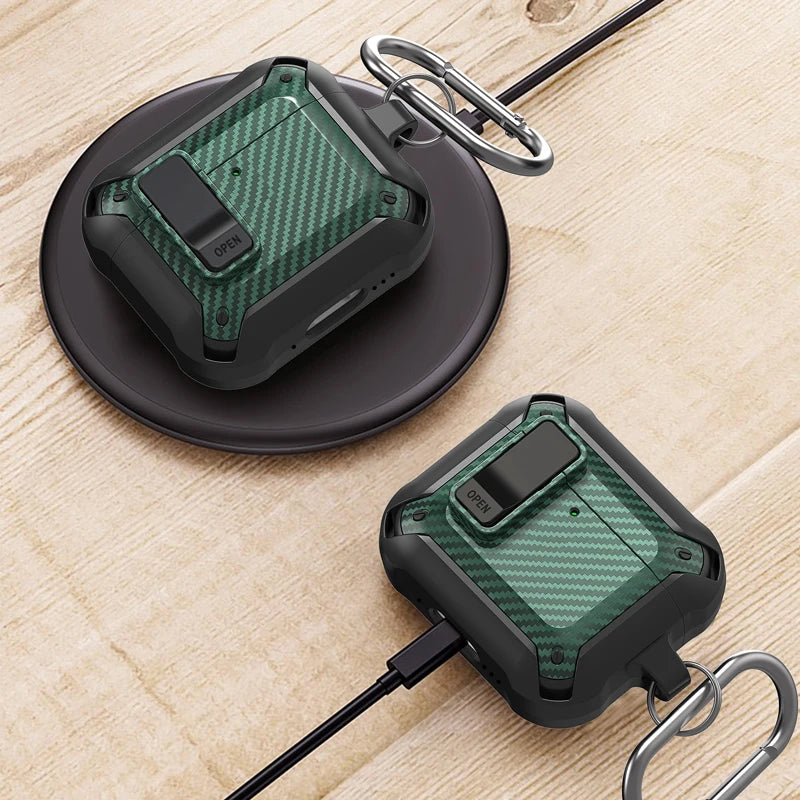 Luxury Carbon Fiber Texture Earphone Case for AirPods Pro