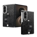 Fashion Embossed Leather Case with Wrist Strap for Samsung Galaxy Z Fold 8