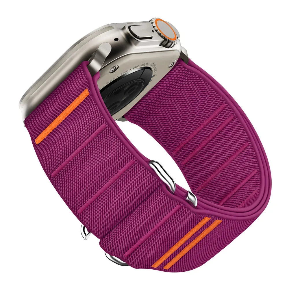 Woven Nylon Loop Closure Band with Shaped Buckle for Apple Watch