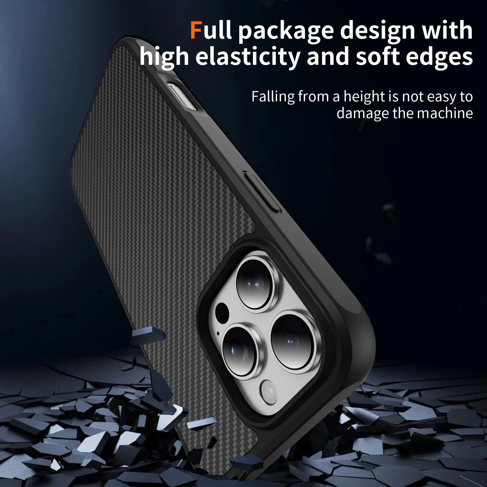 Shockproof Carbon Fiber Texture Hard Case for iPhone 16 Series