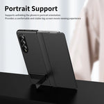 Textured Flip Case with Folding Metal Bracket Kickstand for Samsung Galaxy Z Fold 7