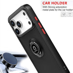 Shockproof Armor Matte Case with Magnetic Ring Holder for iPhone 17 Series