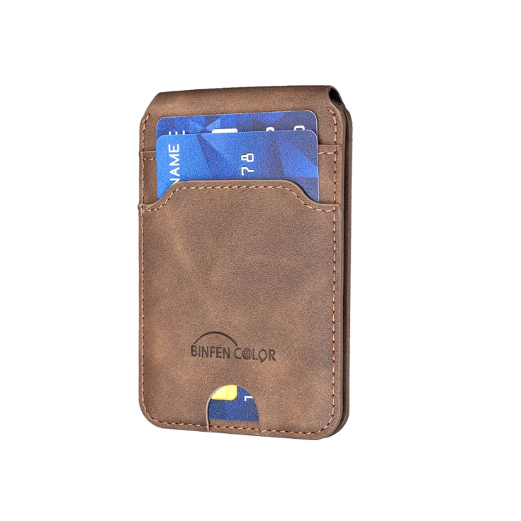 RFID Blocking Magnetic Leather Wallet with Foldable Hinge Stand