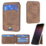 RFID Blocking Magnetic Leather Wallet with Foldable Hinge Stand