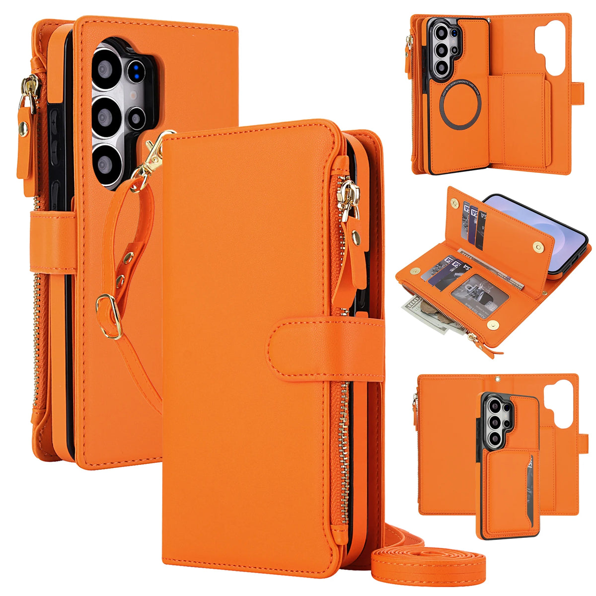 Protective Magnetic Flip Case with Lanyard Strap for Samsung Galaxy S26 Series