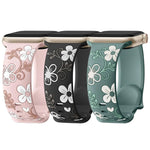 Floral Engraved Silicone Strap for Apple Watch