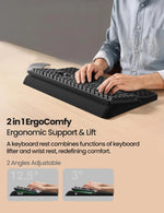 Dual-Angle Keyboard Riser With Quilted Wrist Pad
