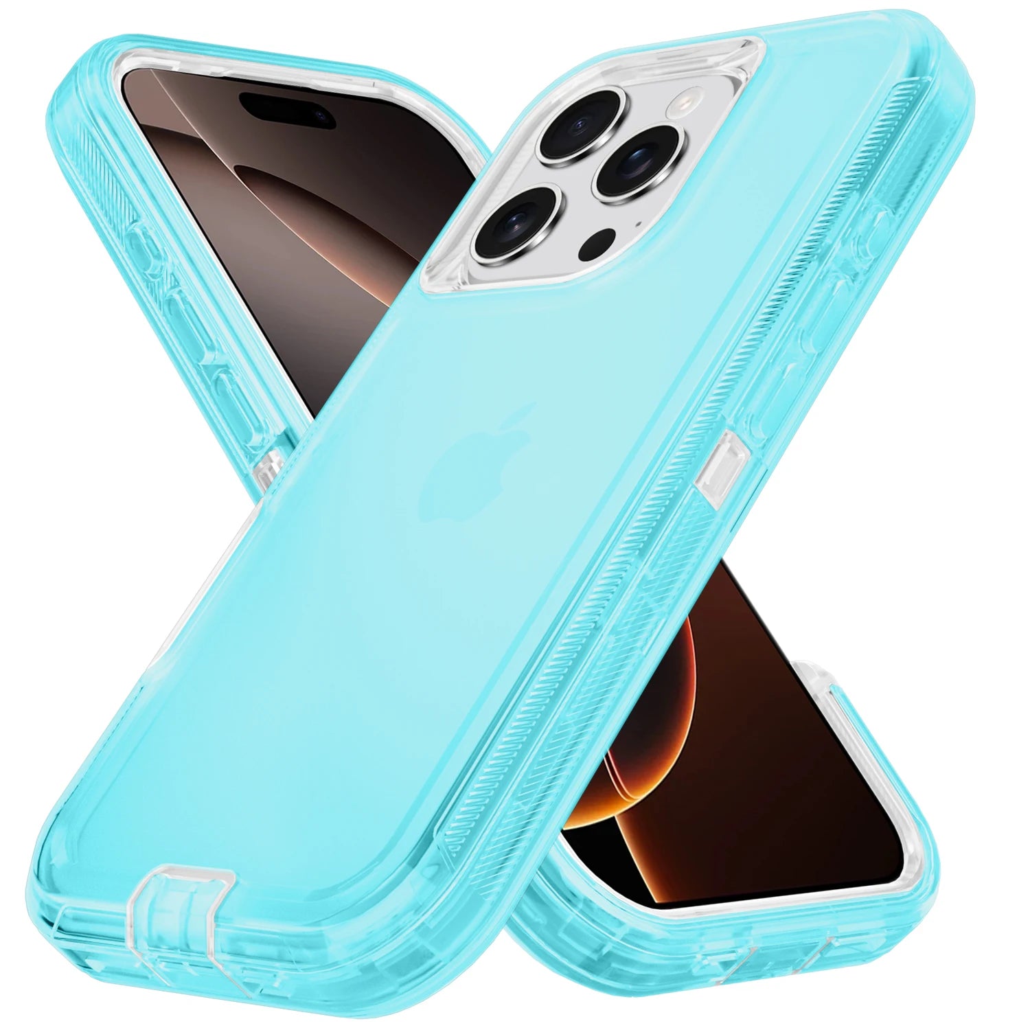 iPhone 16 Series Hard PC + TPU Transparent Armor Shockproof Defender Case