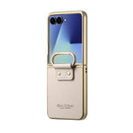 Samsung Galaxy Z Flip 7 Premium Leather Case with Metallic Trim