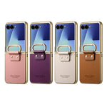 Samsung Galaxy Z Flip 7 Premium Leather Case with Metallic Trim