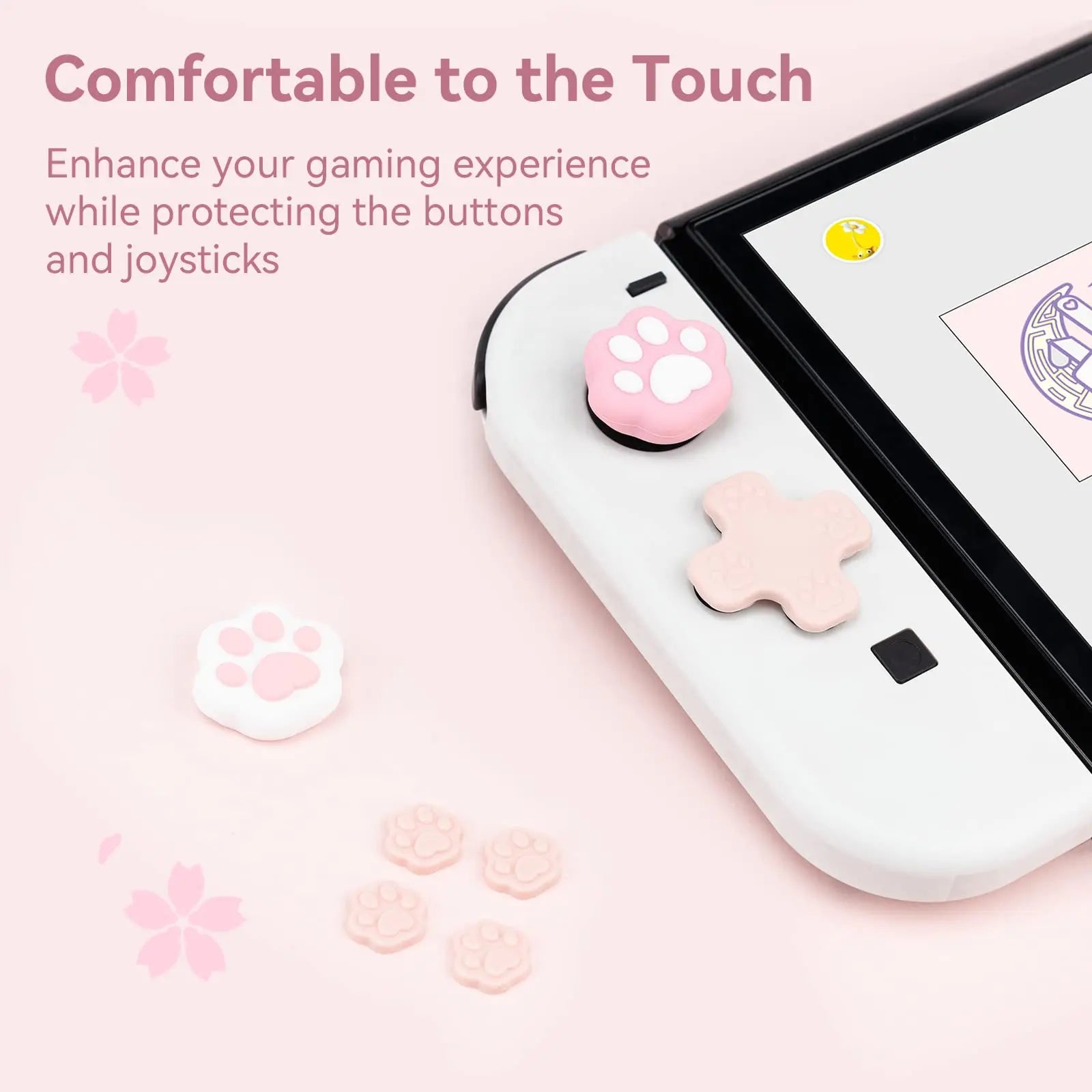 Cat Paw Joystick Thumb Grip Caps for Nintendo Switch Controllers