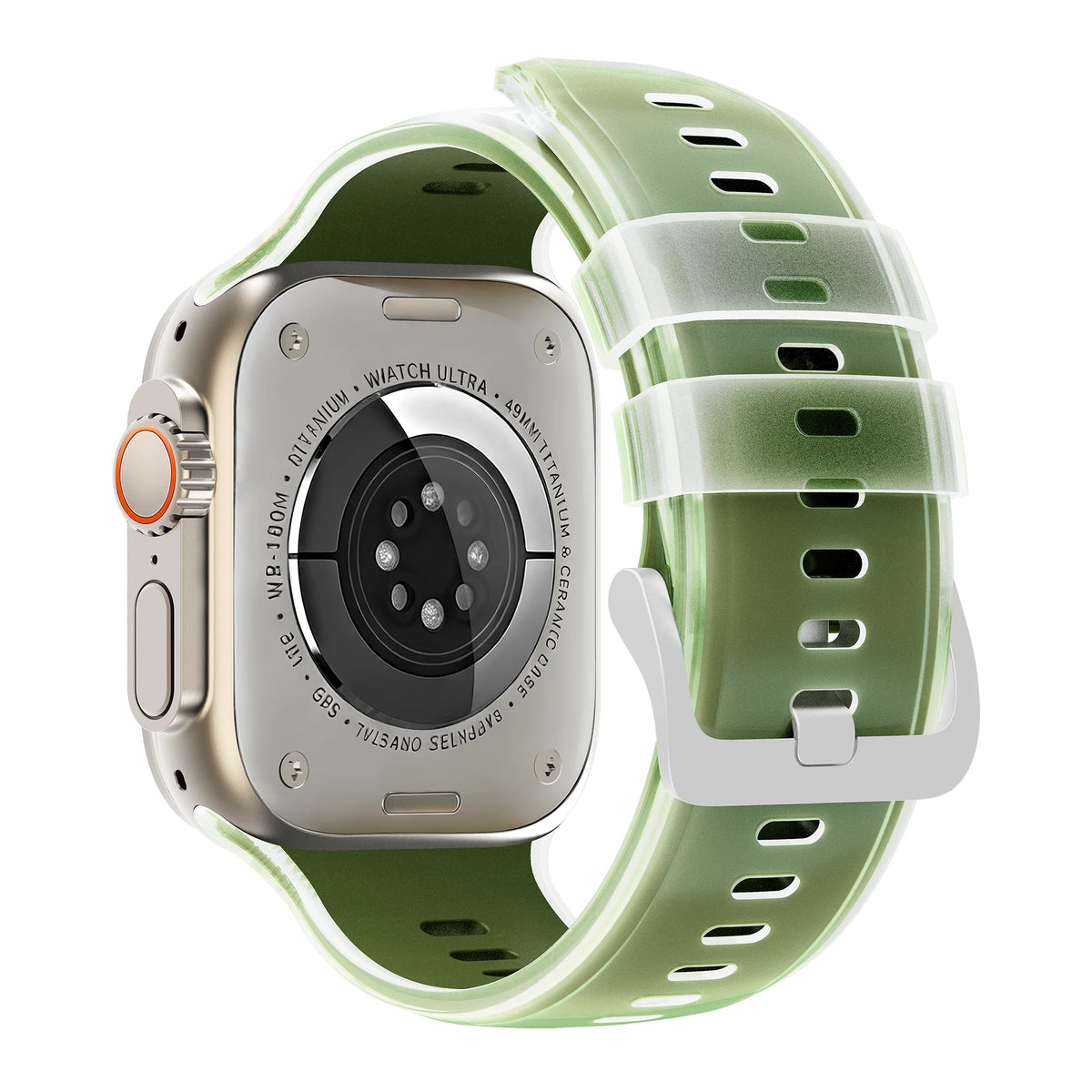 Dual-Layer Silicone Sport Band with Quick-Release Buckle for Apple Watch
