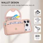Crossbody Leather Wallet Case with Built-In Makeup Mirror for iPhone 17 Series