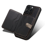 Luxury Leather Wallet Case with Card Slots and Bag Stand for iPhone 15 Series