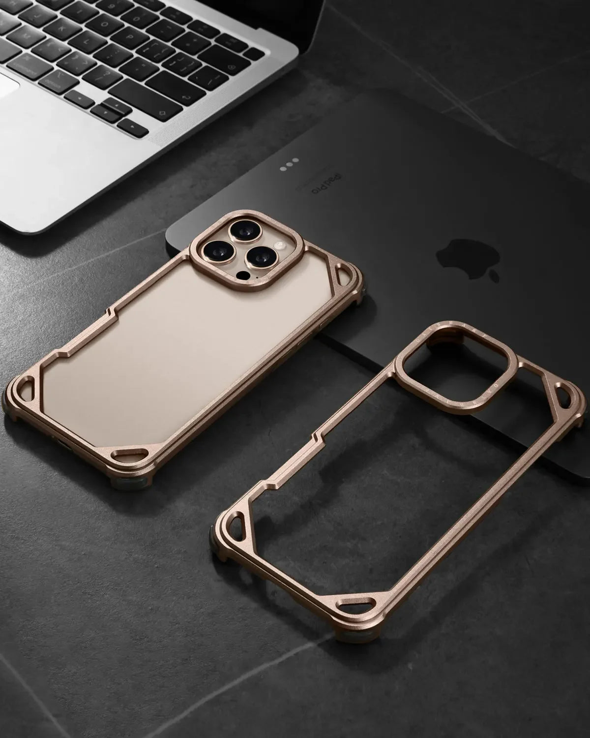 Ultra-Thin Aluminum Alloy Shockproof Metal Frameless Case for iPhone 16 Pro and iPhone 16 Pro Max