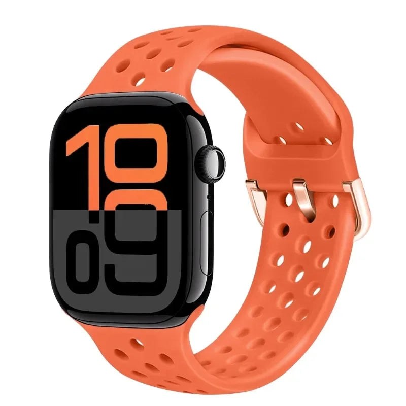 Perforated Silicone Band with Ventilation Holes for Apple Watch
