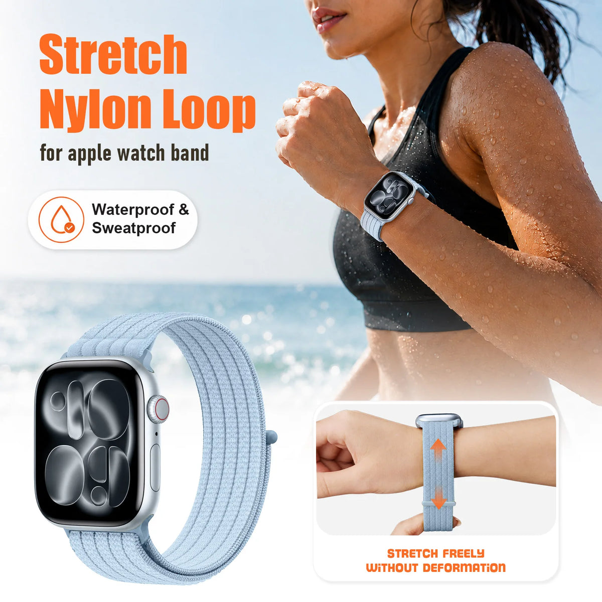 Breathable Hollow-Out Nylon Loop Band for Apple Watch