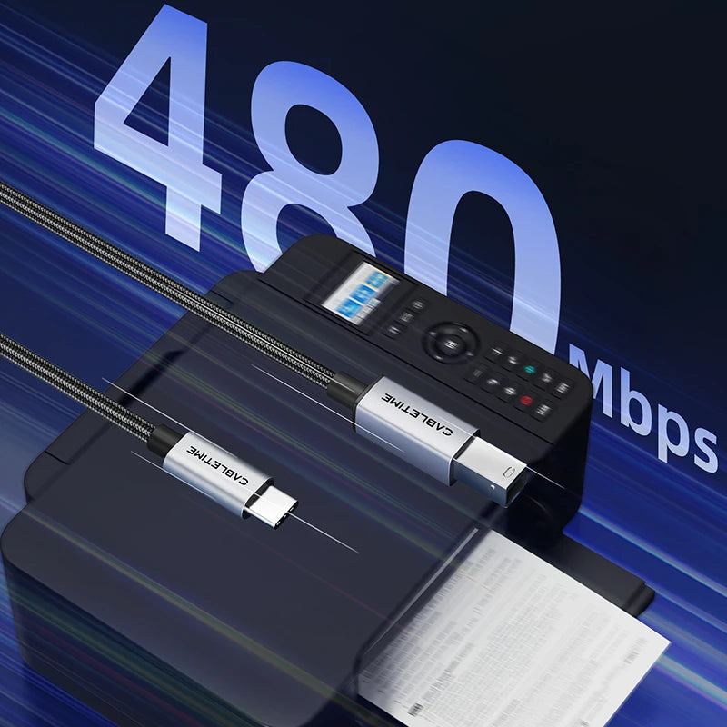CABLETIME USB-C to USB-B Printer Cable
