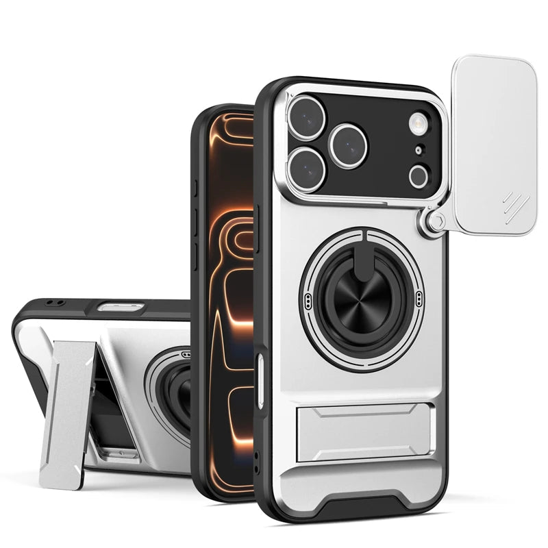 MagSafe Compatible Case for iPhone 17 Series with Rotating Ring and Camera Cover