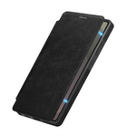 Black phone case with hidden magnetic closure feature on a white background