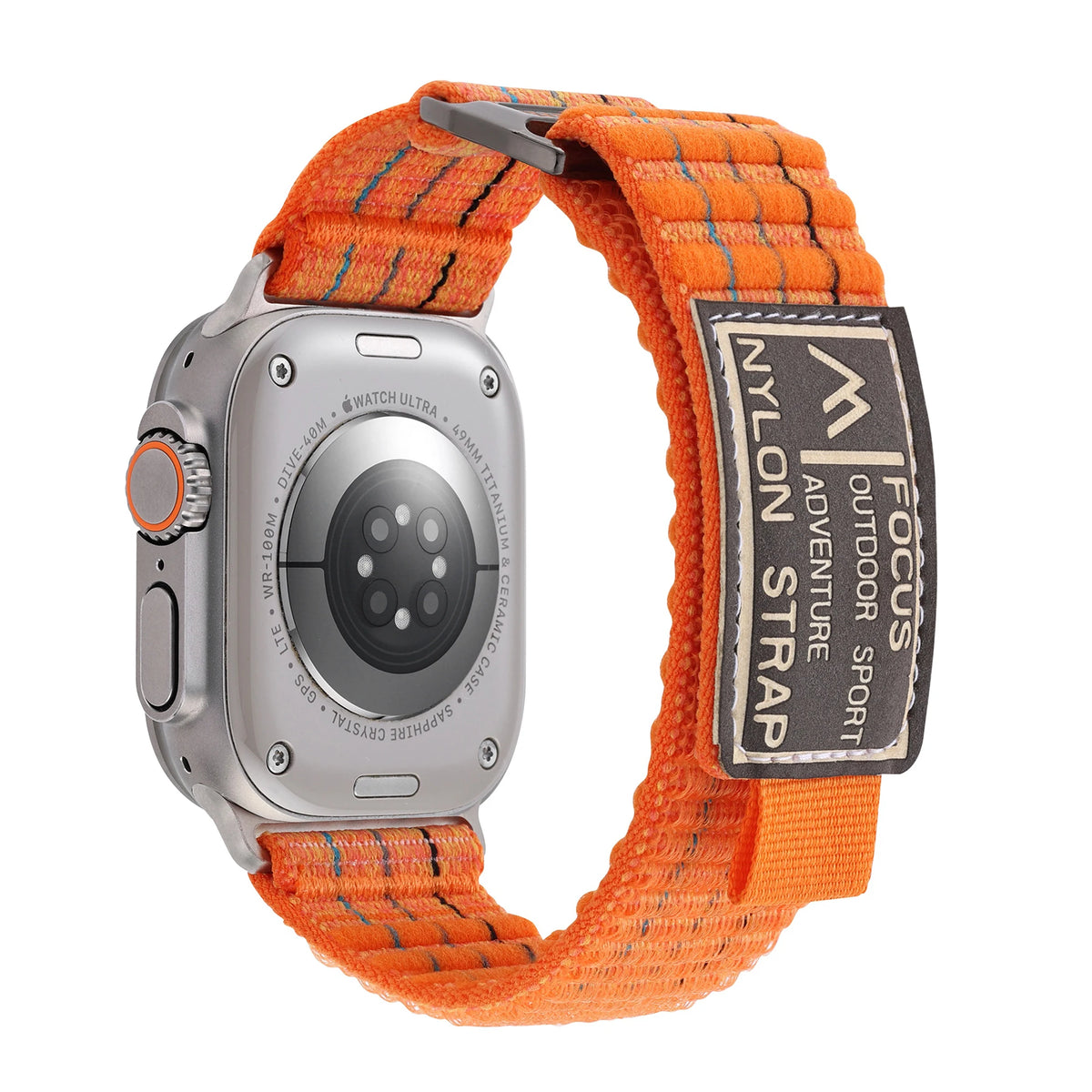 Quilted Nylon Trail Loop Band with Velcro Closure for Apple Watch