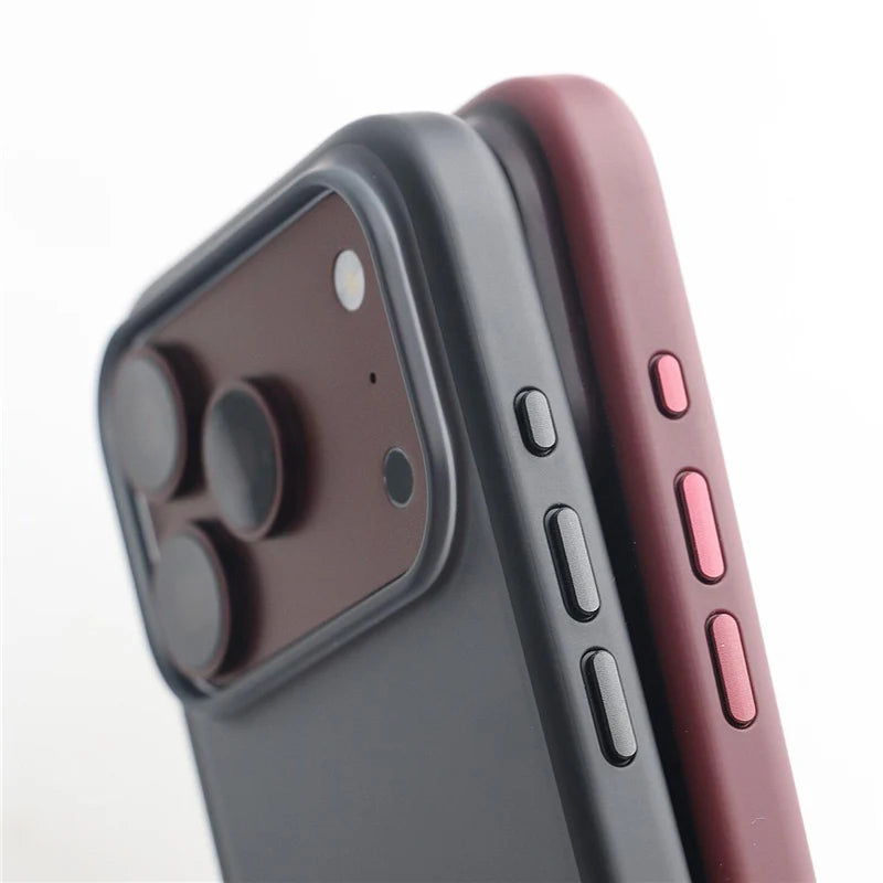 Frosted Semi-Transparent Anti-Fingerprint Shockproof Case with Raised Camera Ring for iPhone 17 Series