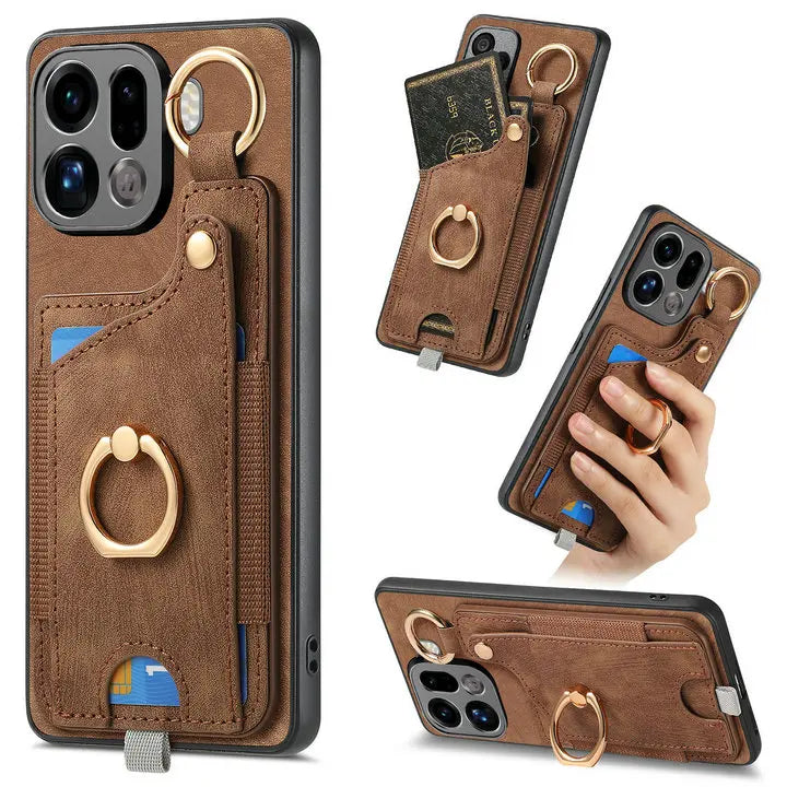Luxury Leather Wallet Case for OPPO Find X9 / X9 Pro