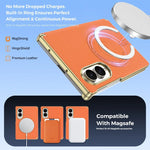 Embossed Leather Magnetic Hinge Shield Case for Samsung Galaxy Z Fold 8