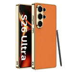 Luxury Electroplated Leather Case for Samsung Galaxy S26 Ultra