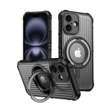Shockproof Hard Armor MagSafe Case with Alloy Stand for iPhone 16 Series