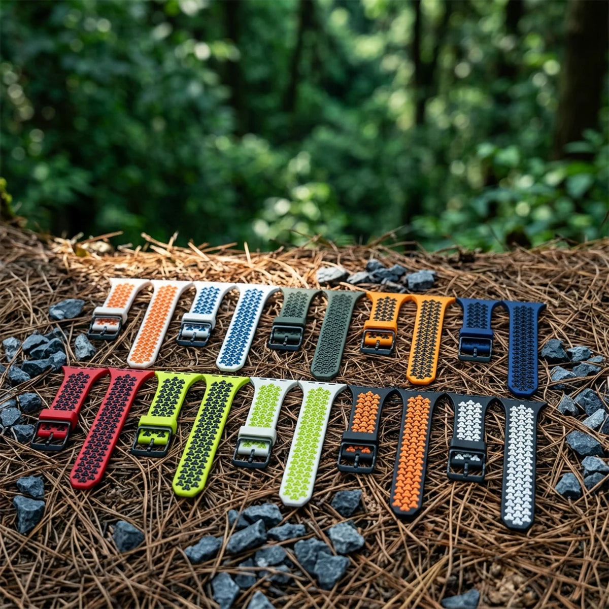 Two-Tone Silicone Band with Pin-and-Tuck Buckle for Apple Watch