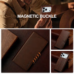iPhone 17 Series Flip Leather Wallet Case with Card Slots & Kickstand