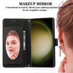 Crossbody Mirror Card Slot Wallet Leather Case for Samsung Galaxy S24 Series